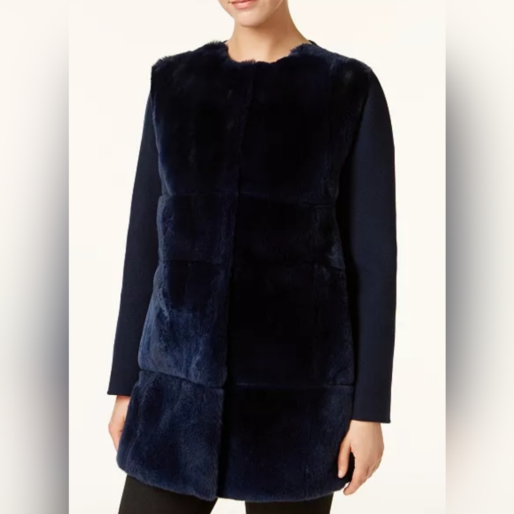 NWT MAXMARA WEEKEND RABBIT FUR PEA COAT SZ 6